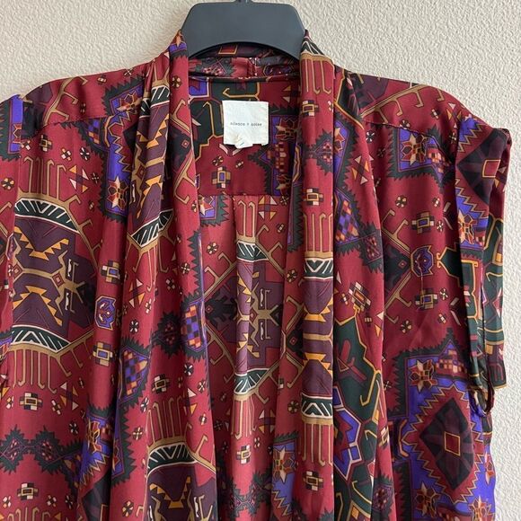 Silence + Noise Aztec Print Flowy Kimono Cardigan - Picture 2 of 6